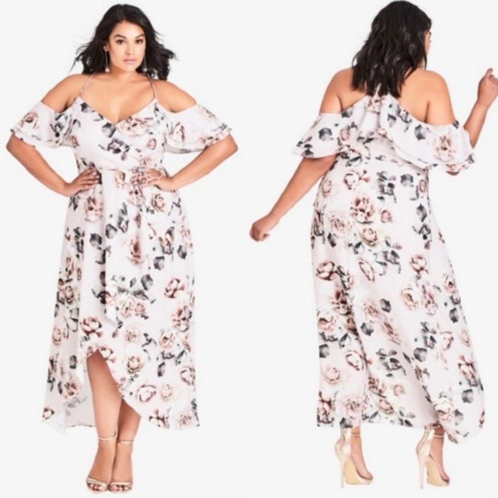 City Chic Champagne Rose Dress